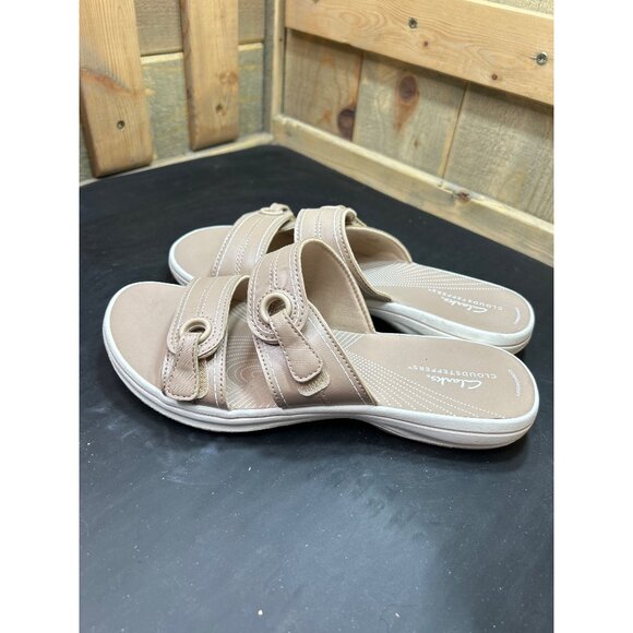 Clarks Cloudsteppers Breeze Maye Sandals NWT Cushion Soft Beige Tan Size 9 - Picture 5 of 7